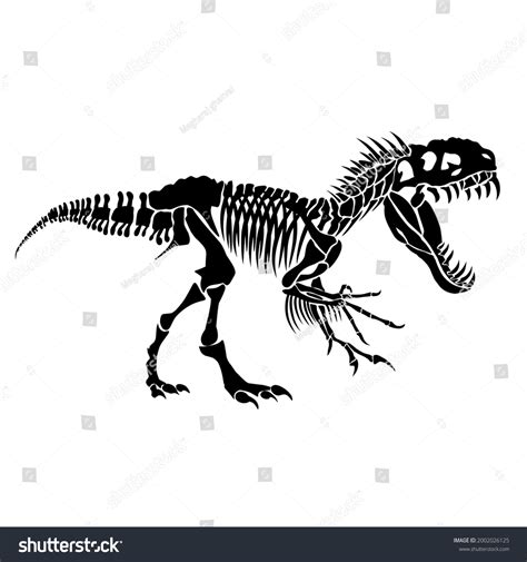 T Rex Dinosaur Skeleton Silhouette Illustration Stock Illustration 2002026125 | Shutterstock