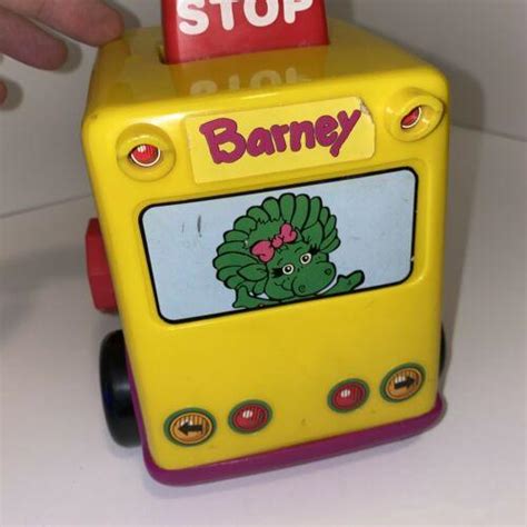 Barney School Bus Dinosaur Push N Go Toddler Toy Lyons Vintage 1994 Kid Powered | #3935936848