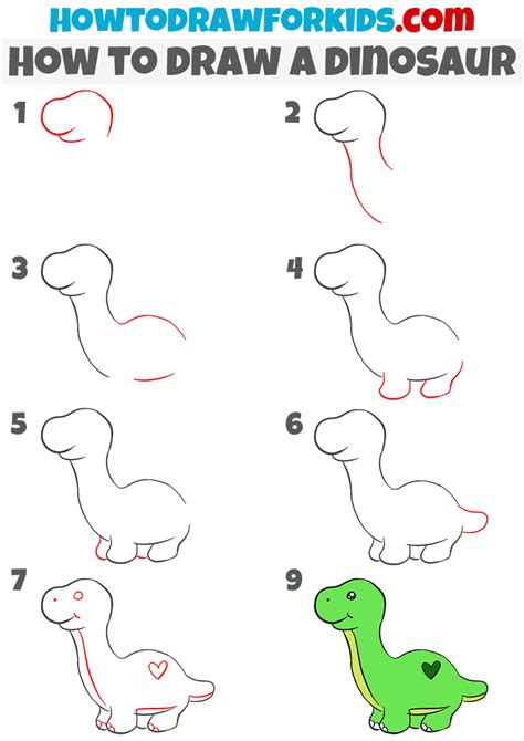 How to Draw a Dinosaur - Easy Drawing Tutorial For Kids