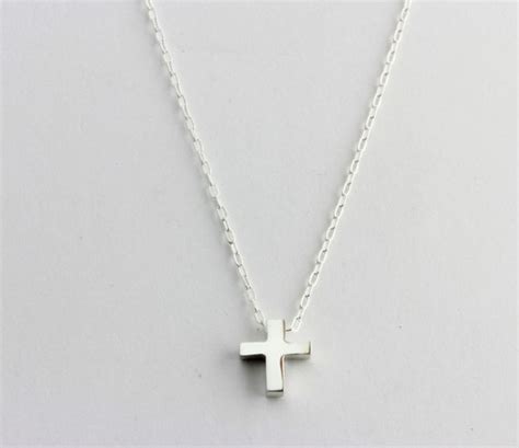 Baby Cross Necklace Silver by uppermetalclass on Etsy