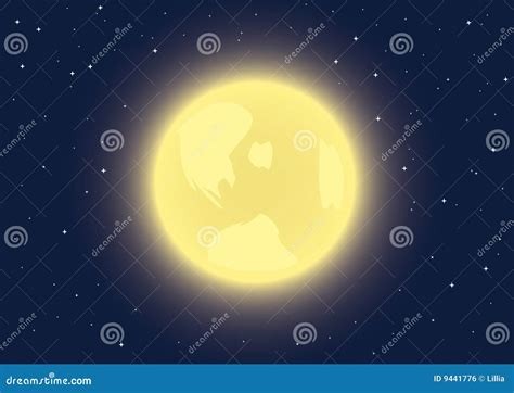 Full moon in the night sky stock vector. Illustration of graphic - 9441776