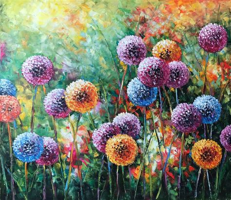 Colorful Dandelions Field Large Floral Wall Art 28 x 32 | Etsy in 2021 | Flower wall art ...