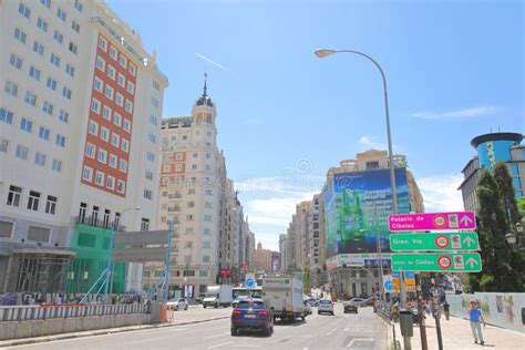 Gran Via Shopping Street Madrid Spain Editorial Image - Image of shopping, cityscape: 154896945