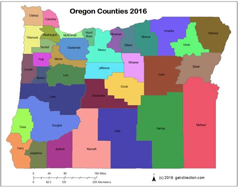 Map of Oregon Counties