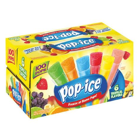 Pop-Ice Tropical Flavors Giant Freeze Pops, 1.5 Oz., 100 Count - Walmart.com - Walmart.com