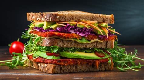 Premium AI Image | Try a tasty and colorful vegan sandwich