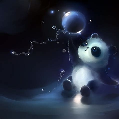 Cute panda catching a bubble - Artwork wallpaper | Panda art, Panda wallpapers, Cute panda wallpaper