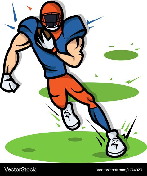 American football player cartoon with big muscle Vector Image