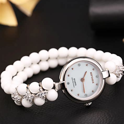 Luxury Lady 925 sterling Silver Watches Women Stainless Steel Wristwatches Beads Women Bracelet ...