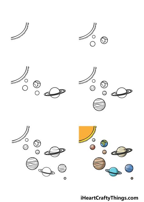 Solar System Drawing - How To Draw The Solar System Step By Step