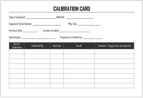 Calibration Card