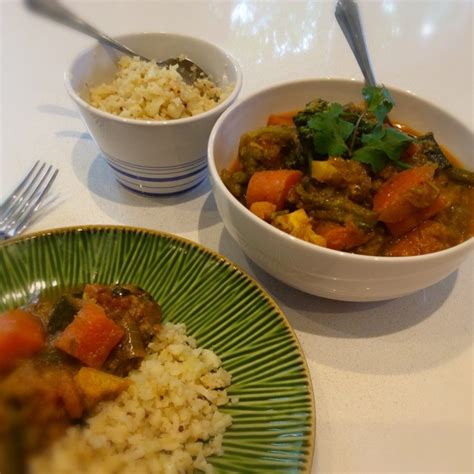 Winter warmer = korma ... vegetable korma curry with mustard seed coconut rice - Opti Cook