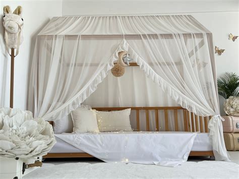 White House Bed Chiffon Canopy Customized Montessori Bed - Etsy Canada