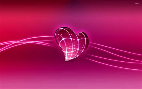 Neon lights on a pink heart wallpaper - Digital Art wallpapers - #51564