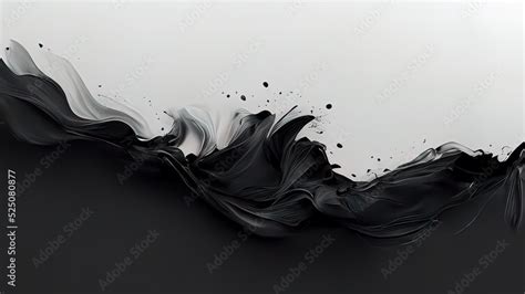 Black and white abstract paint brush wallpaper. 4k background with paint splatters, brushstrokes ...