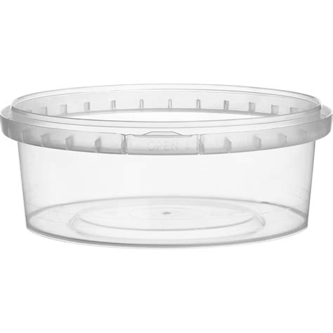 8 oz. Clear PP Plastic Round Tamper Evident Container, 110mm