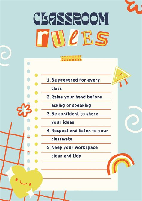 Printable Kindergarten Classroom Rules