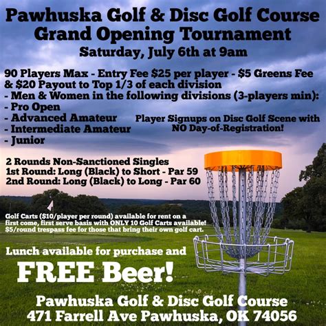 Pawhuska Golf & Disc Golf Course Grand Opening Tournament (2019, Pawhuska Disc Golf Club) · Disc ...