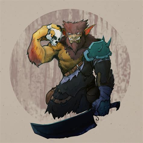 [Art][OC] The Bugbear Headhunter, Recurring villain for my new level 1 party. : r/DnD