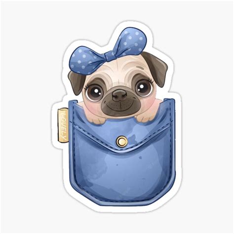 "Lovely Cute Pug - Pug Stickers" Sticker for Sale by Yeonbi | Redbubble