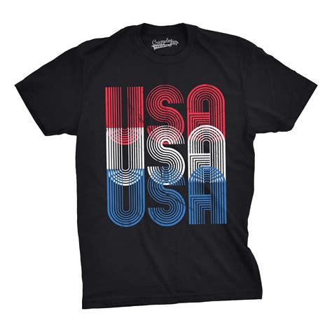 petite Mens USA USA USA Funny T shirts Red White Blue Retro Designs Cool Graphic T shirt ...