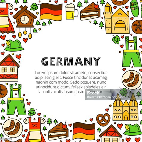 German National Landmarks And Attractions Stock Illustration - Download Image Now - Architecture ...