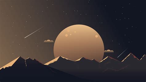 1920x1080 Minimalist Mountains Night 4k Laptop Full HD 1080P ,HD 4k Wallpapers,Images ...