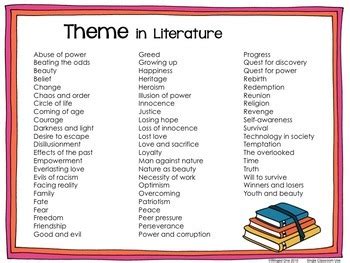 Theme List by Winged One | Teachers Pay Teachers