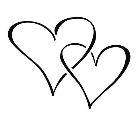 Free Double Heart Clipart Black And White, Download Free Double Heart Clipart Black And White ...