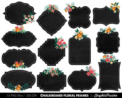 Chalkboard Frame Border Clip Art Chalk Clipart Chalkboard