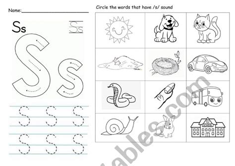 Jolly phonics S - ESL worksheet by paulagarciazgz