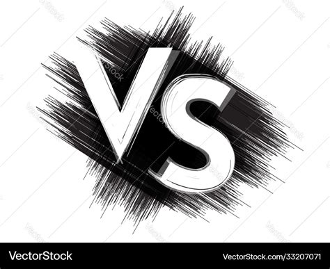 Vs versus icon grunge black and white logo Vector Image