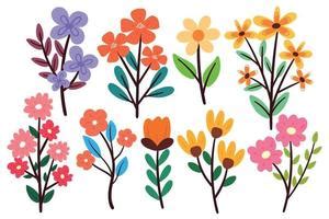 Cartoon Flowers SVG Files- Flower Vector Images Clipart Floral Swag SVG Image Eps, Png ,Dxf Rose ...