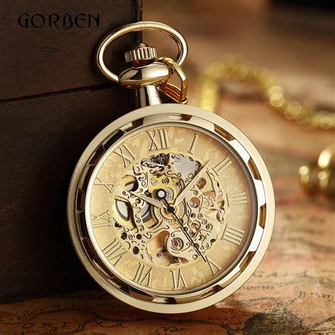 Luxury Antique Skeleton Mechanical Pocket Watch Men Steampunk Mechanical Fob Watches Clock ...