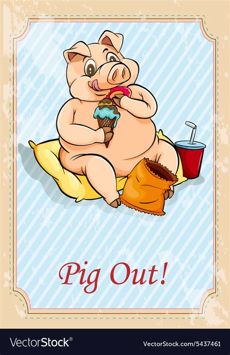 Pig out Royalty Free Vector Image - VectorStock