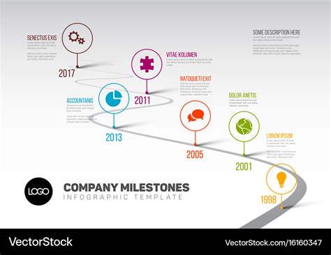 Infographic timeline template with pointers Vector Image