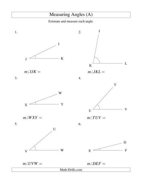 Measuring Angles Between 5° and 90° (A)