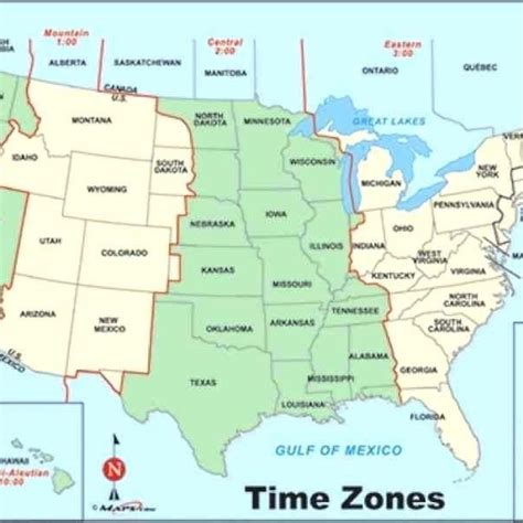 Us Time Zone Map With Roads