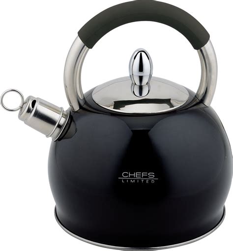 Buy Chefs Limited Stainless Steel Whistling Tea Kettle, 2.75 Quart – Black Cheap | H&J ...