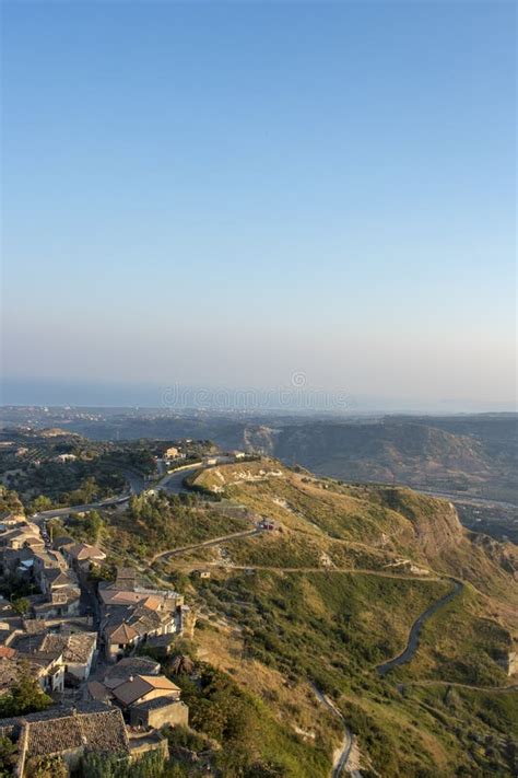 Aerial View of Gerace, Calabria Italy at the Sunset Stock Image - Image of hamlet, medieval ...