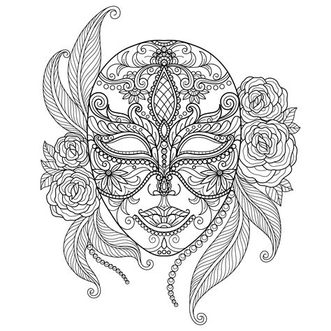 Digital Printable Masquerade Mask Beautiful Lady Face Page - Etsy