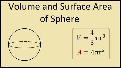 Volume And Surface Area of A Sphere When Given Diameter - YouTube