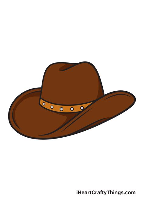 Cowboy Hat Drawing — How To Draw A Cowboy Hat Step By Step