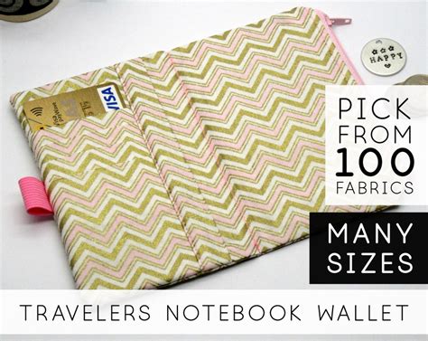 Travel Wallet Organizer for Travelers Notebook Fabric Cover, Refillable Journal With Pockets ...