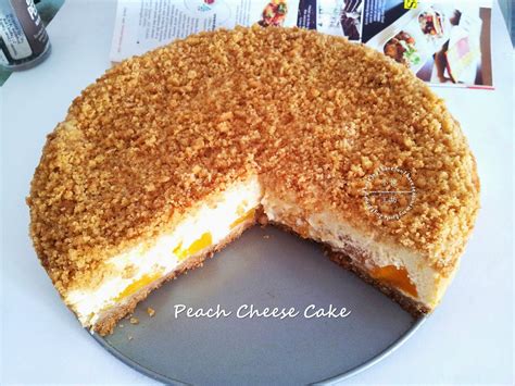 Peach Cheesecake with Digestive Biscuit Streusel