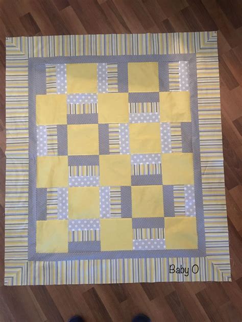 Gender neutral baby quilt. Yellow grey. | Neutral baby quilt, Baby quilt patterns, Quilts