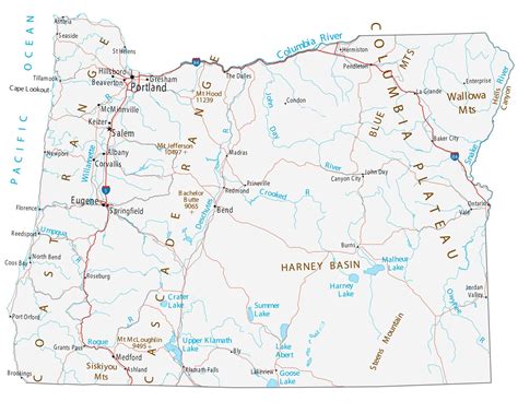 Oregon Map With Cities And Towns - Allyce Maitilde