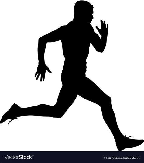 Athlete on running race, silhouettes. Vector illustration. Download a Free Preview or High ...