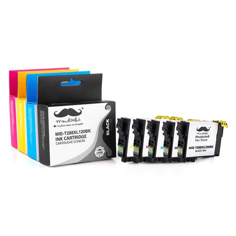 Epson 288 T288XL Remanufactured Ink Cartridge Combo High Yield 2BK/C/M/Y - Moustache® at ...