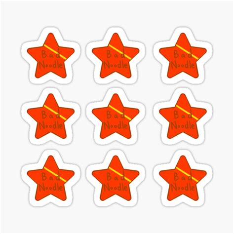 "9 Pack Bad Noodle Award Star " Sticker for Sale by NextJen1 | Redbubble